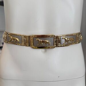 90's Jaguar Silver and Gold Tile Link Belt